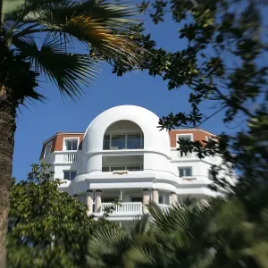 Print of the Majestic Hotel's Art Deco facade in Cannes, France
