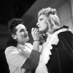 1945 French Cinema Print: A Make-up Artist at Work