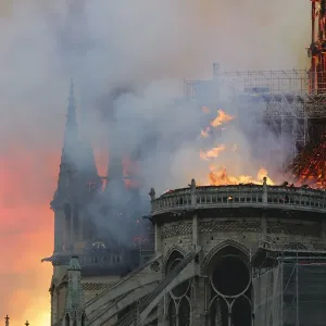 Print of France's Notre Dame Cathedral in flames Print of France's Notre Dame Cathedral in flames