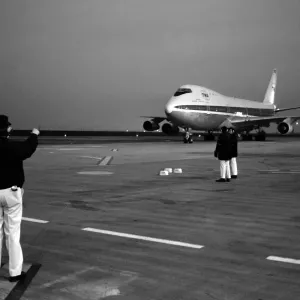 Print of a Boeing 747 landing at Charles de Gaulle Airport Print of a Boeing 747 landing at Charles de Gaulle Airport
