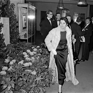 French dancer Zizi Jeanmaire arriving at the Champs-Elysees Theater