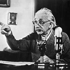 German-born Swiss-US physicist Albert Einstein Broadcasting