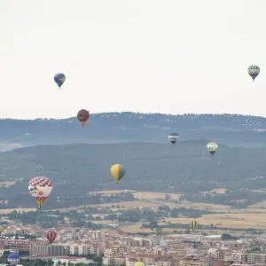 Hot-air balloons fly during the 21th European Balloon Festival in Igualada, near Hot-air balloons fly during the 21th European Balloon Festival in Igualada, near