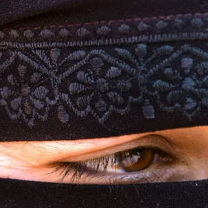Print of a Kashmir Muslim woman's portrait Print of a Kashmir Muslim woman's portrait