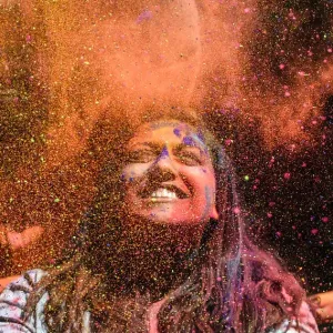 Colourful Holi Revellers Print