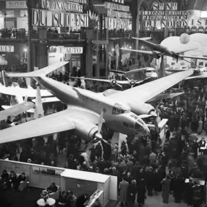 Print of 1938 Paris Air Show at the Grand Palais Print of 1938 Paris Air Show at the Grand Palais