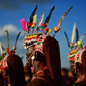 Print of Men from the Rendille tribe at the Lake Turkana Festival
