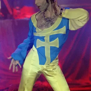 Print of Prince performing at the World Music Awards in Monaco