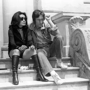Print of John Lennon and Yoko Ono in Cannes, 1971 Print of John Lennon and Yoko Ono in Cannes, 1971