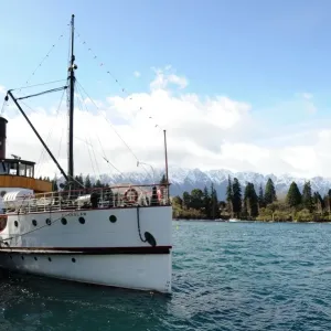 Print of Lake Wakatipu featuring the steam ship Earnslaw Print of Lake Wakatipu featuring the steam ship Earnslaw
