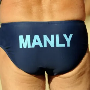 A print of a swimmer wearing Manly Surf Life Saving Club bathers A print of a swimmer wearing Manly Surf Life Saving Club bathers