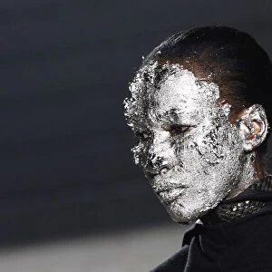Paris-Model-Silver-Face-Portrait