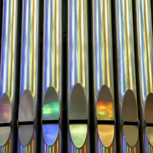 Picture shows organ tubes of the Expiatory Church of the Sagrada Familia Picture shows organ tubes of the Expiatory Church of the Sagrada Familia