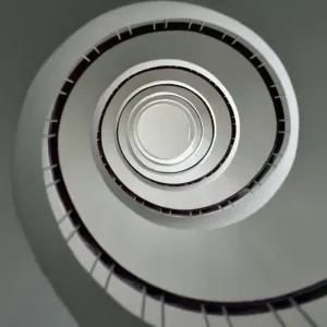 A picture taken on February 24, 2016 shows a spiral staircase in Nantes, western France A picture taken on February 24, 2016 shows a spiral staircase in Nantes, western France