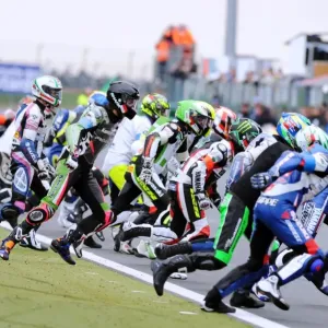 Print of motorbikes at the Bol d'Or motorcycle endurance race
