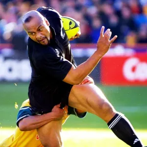 Print of Jonah Lomu in action during a 2001 Tri-Nations rugby Test Print of Jonah Lomu in action during a 2001 Tri-Nations rugby Test