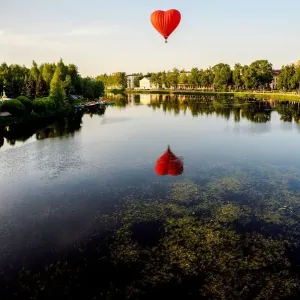Russia Print: Hot Air Balloon Over Lovat River Russia Print: Hot Air Balloon Over Lovat River