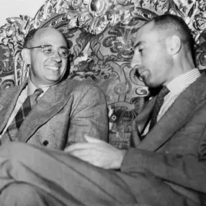 Print of Robert Oppenheimer and Enrico Fermi, 1949