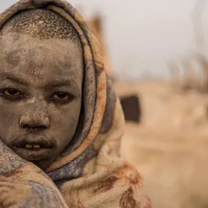 South Sudan Print: Dinka Boy with Ash-Covered Face
