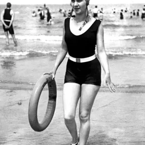 1937 Print of a Woman Emerging from the Water at Cabourg Beach 1937 Print of a Woman Emerging from the Water at Cabourg Beach