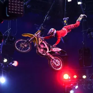 Print of Casey Higgins performing freestyle motocross at UniverSoul Circus Print of Casey Higgins performing freestyle motocross at UniverSoul Circus