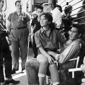 Print of Elvis Presley and Tuesday Weld on Set Print of Elvis Presley and Tuesday Weld on Set
