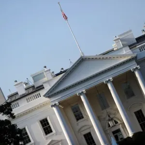 Print of the White House with the Washington Monument in the background Print of the White House with the Washington Monument in the background