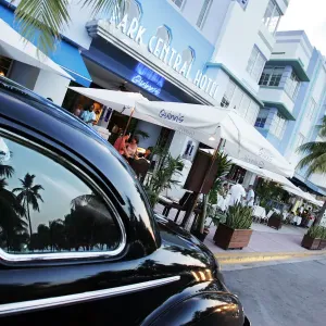 Print of a 1941 Buick Eight coupe on Ocean Drive in Miami Beach