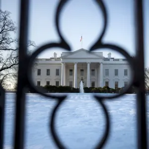 Print of the White House in Snow Print of the White House in Snow