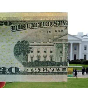 US Twenty Dollar Bill Mapped to White House Print US Twenty Dollar Bill Mapped to White House Print