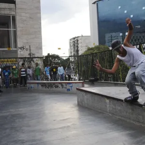 Venezuela Print: Rollerblader at Caracas Skatepark Venezuela Print: Rollerblader at Caracas Skatepark