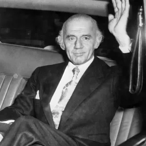 Print of William MacMahon waving to the crowd in London, November 1971