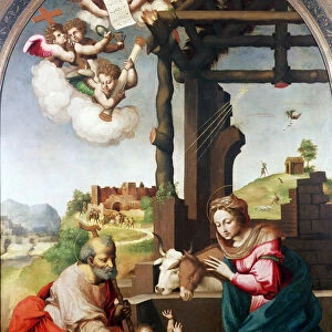 Adoration of the Holy Child (oil on panel)