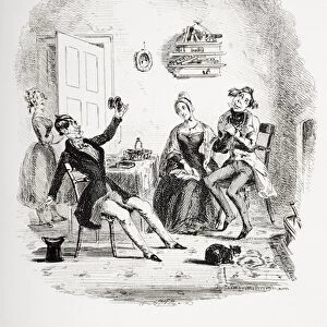 Affectionate behaviour of Messrs. Pyke and Pluck, illustration from Nicholas