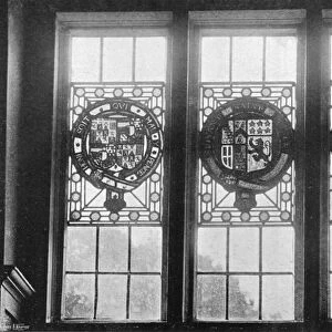 Ancient Glass over the South Hall Door (b / w photo)