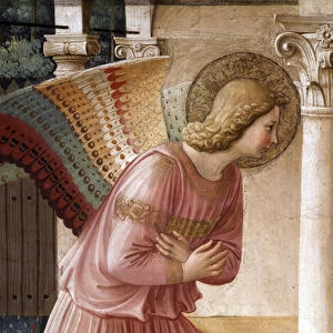The Annunciation, detail of the Archangel Gabriel (fresco, 1444)