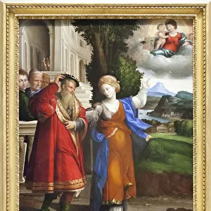 The appearance of the Virgin to Augustus and Sibilla (oil on canvas)