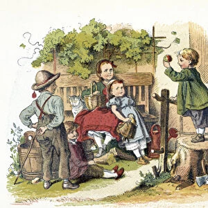 The apple picking in "Schnik, schnak, trifles for the little ones"