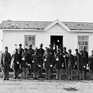 Arlington, Va. Band of 107th U. S. Colored Infantry at Fort Corcoran, 1865 (b / w photo)