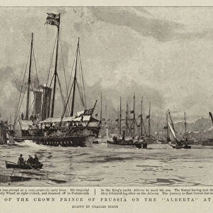 The Arrival of the Crown Prince of Prussia on the "Alberta"at Cowes (engraving)