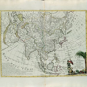 Asia divided into its main states, engraving by G. Zuliani taken from Tome I of the "Newest Atlas"published in Venice in 1777 by Antonio Zatta, Private Collection