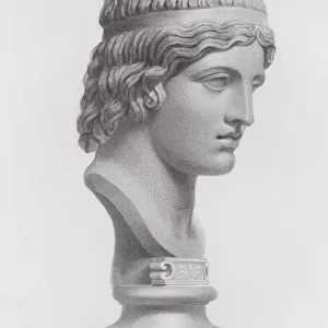 Bacchus, ancient Greco-Roman marble sculpture (engraving)