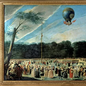 Balloon flight: "Ascent of a hot air balloon in Aranjuez", 1784 (oil on canvas)