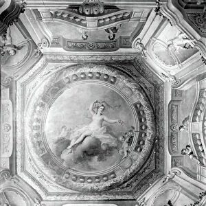 A baroque ceiling on the ground floor at Radnor House, Middlesex, from England's Lost Houses by Giles Worsley (1961-2006) published 2002 (b/w photo)