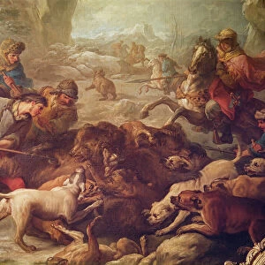 The Bear Hunt (oil on canvas)