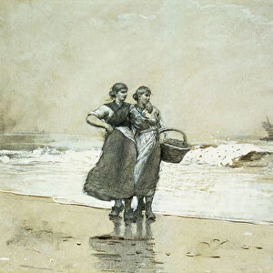 Blyth Sands, 1882 (gouache, charcoal pencil and brown chalk on grey brown paper)