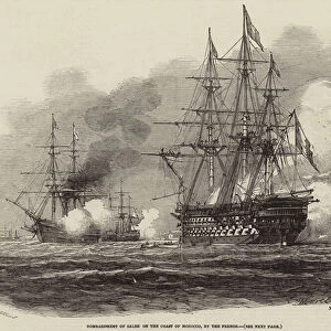 Bombardment of Salee on the Coast of Morocco, by the French (engraving)
