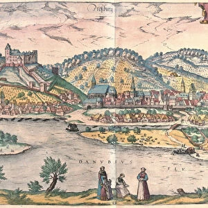 Bratislava = Presbourg, Slovakia (engraving, 1588)