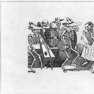 Calavera du jarabe d outretombe (Dance of Death) (engraving on lead)