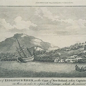 Captain Cook having been shipwrecked in his voyage round the world has the Endeavour